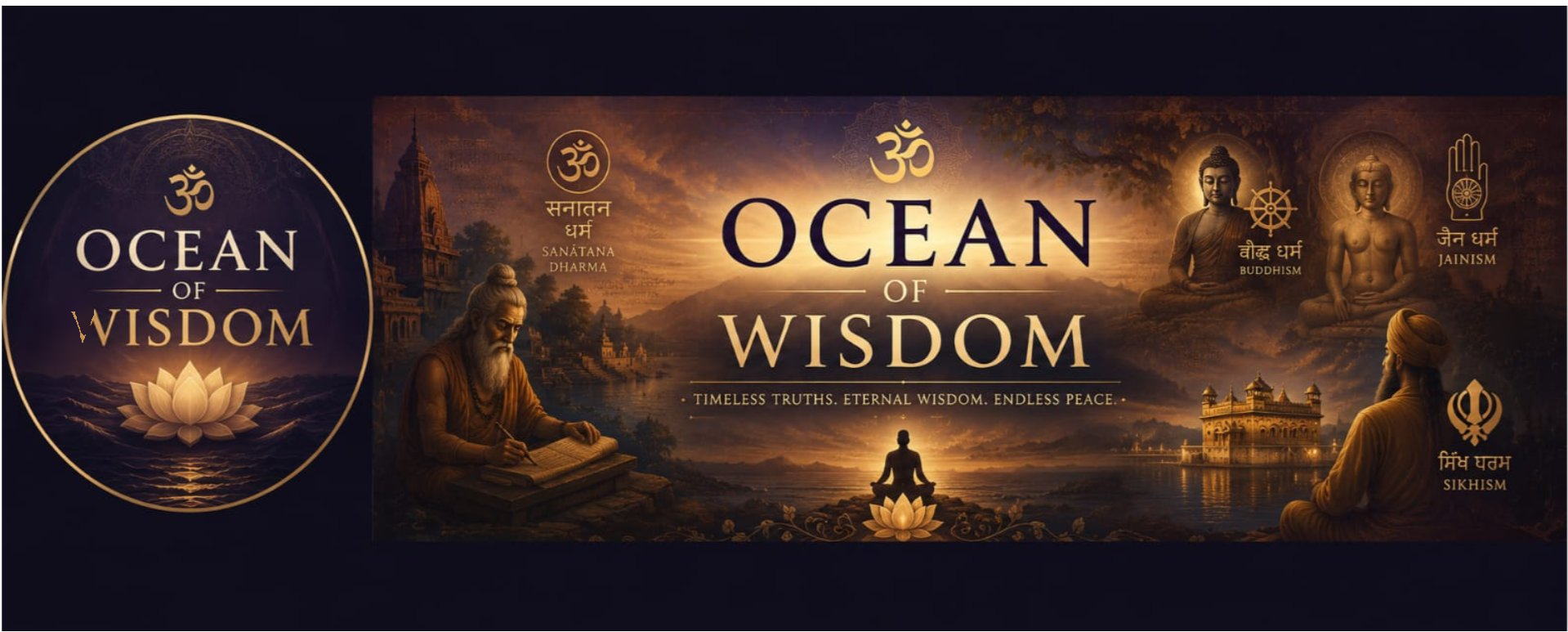 Ocean of Wisdom — Timeless Truths, Eternal Wisdom, Endless Peace. Sacred teachings from Sanatana Dharma, Buddhism, Jainism and Sikhism.